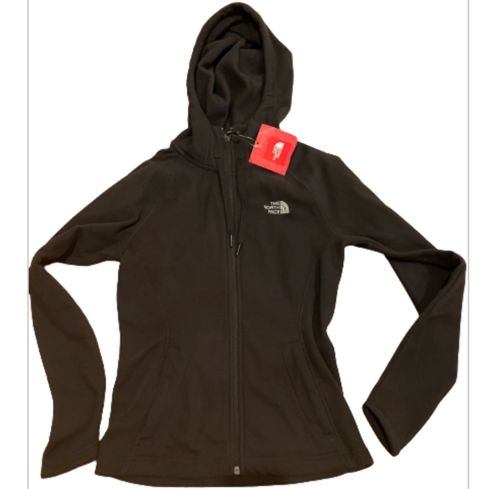 The North Face NWT size XS fleece full zip hooded black Tundra